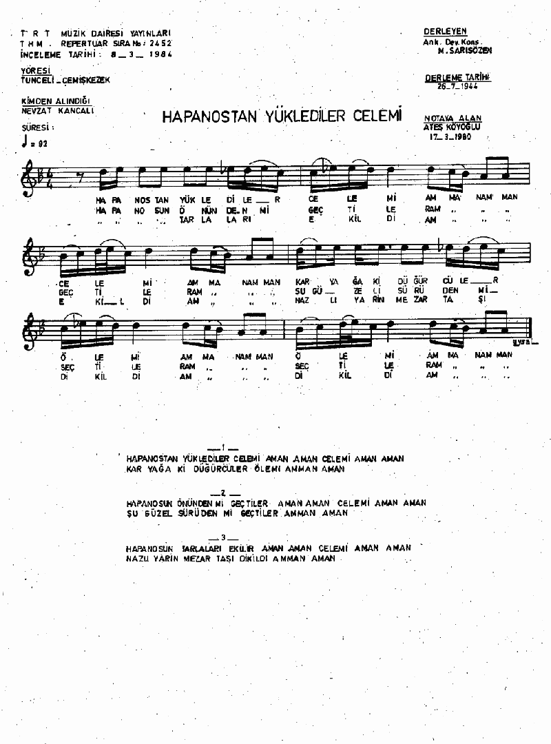 HAPANOS'TAN YÜKLEDİLER ÇELEMİ