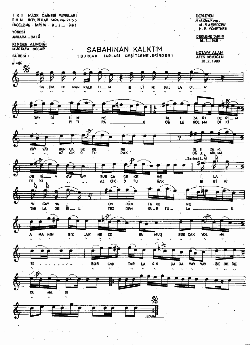 SABAHINAN KALKTIM ELİMİ SALLADIM