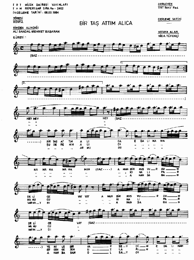 BİR TAŞ ATTIM ALICA - II