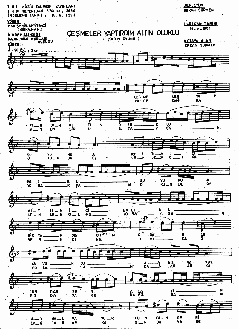 ÇEŞMELER YAPTIRDIM ALTIN OLUKLU