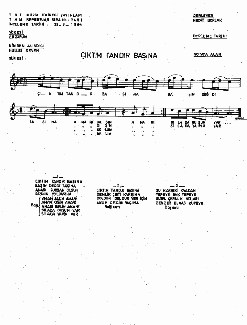 ÇIKTIM TANDIR BAŞINA