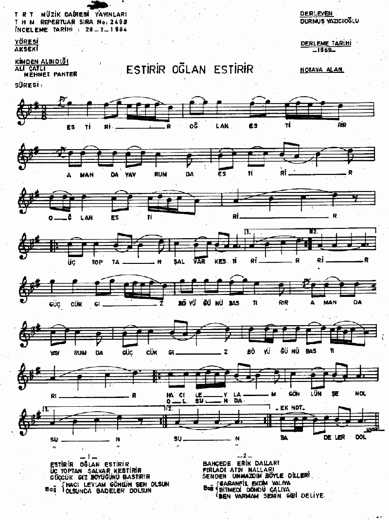 ESTİRİR OĞLAN ESTİRİR