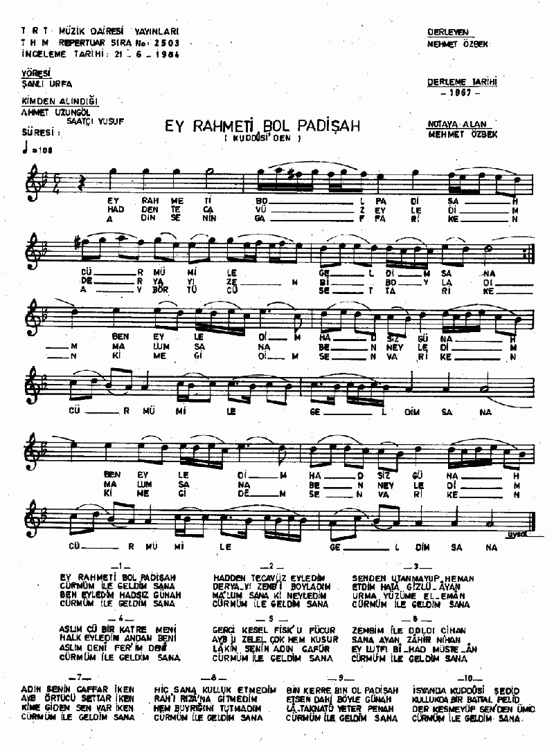 EY RAHMETİ BOL PADİŞAH