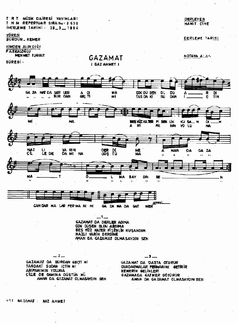 GAZAMAT DA DERLER ADIMA