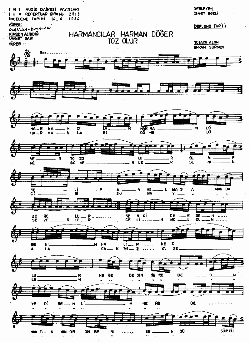 HARMANCILAR HARMAN DÖĞER TOZ OLUR