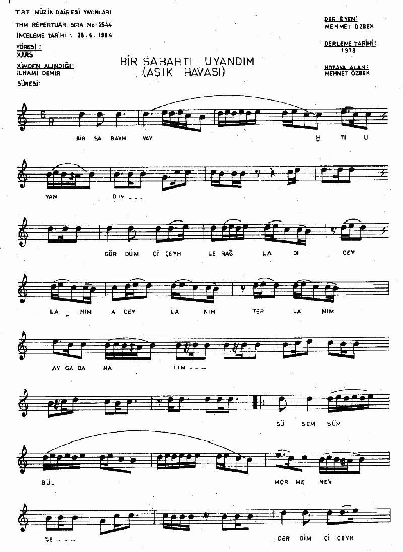 BİR SABAH VAKTİ UYANDIM