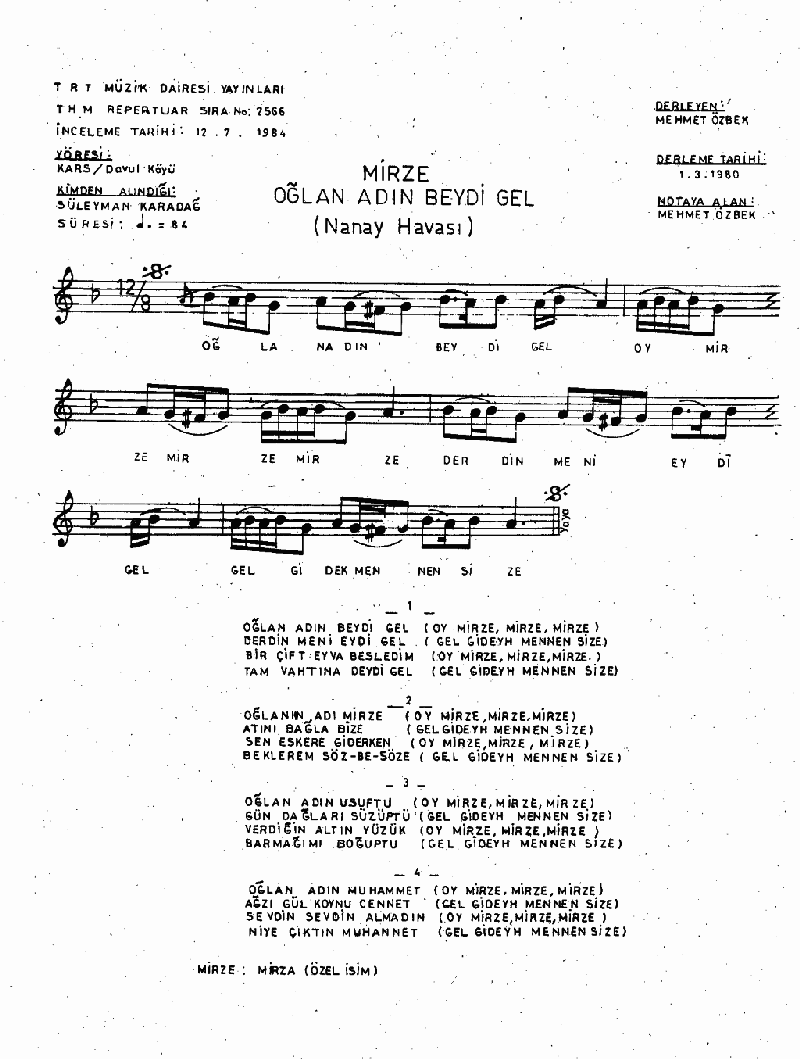 OĞLAN ADIN BEY Dİ GEL