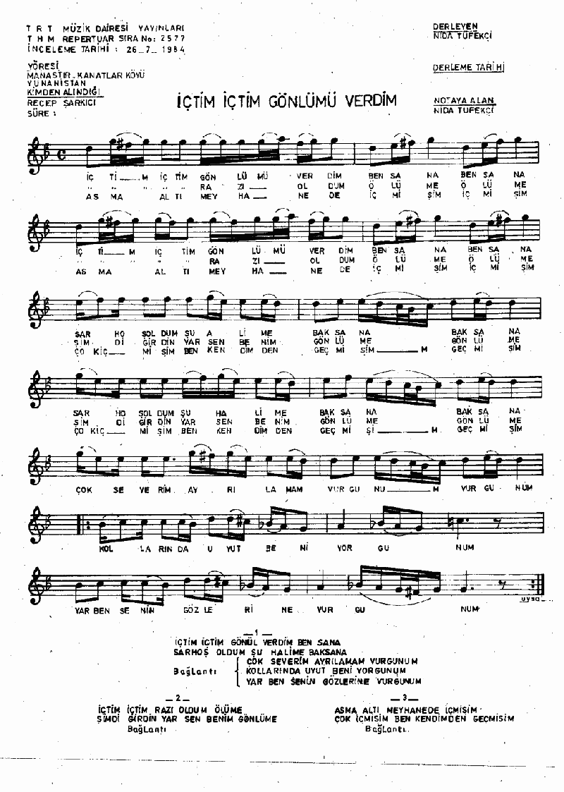 İÇTİM İÇTİM GÖNLÜMÜ VERDİM