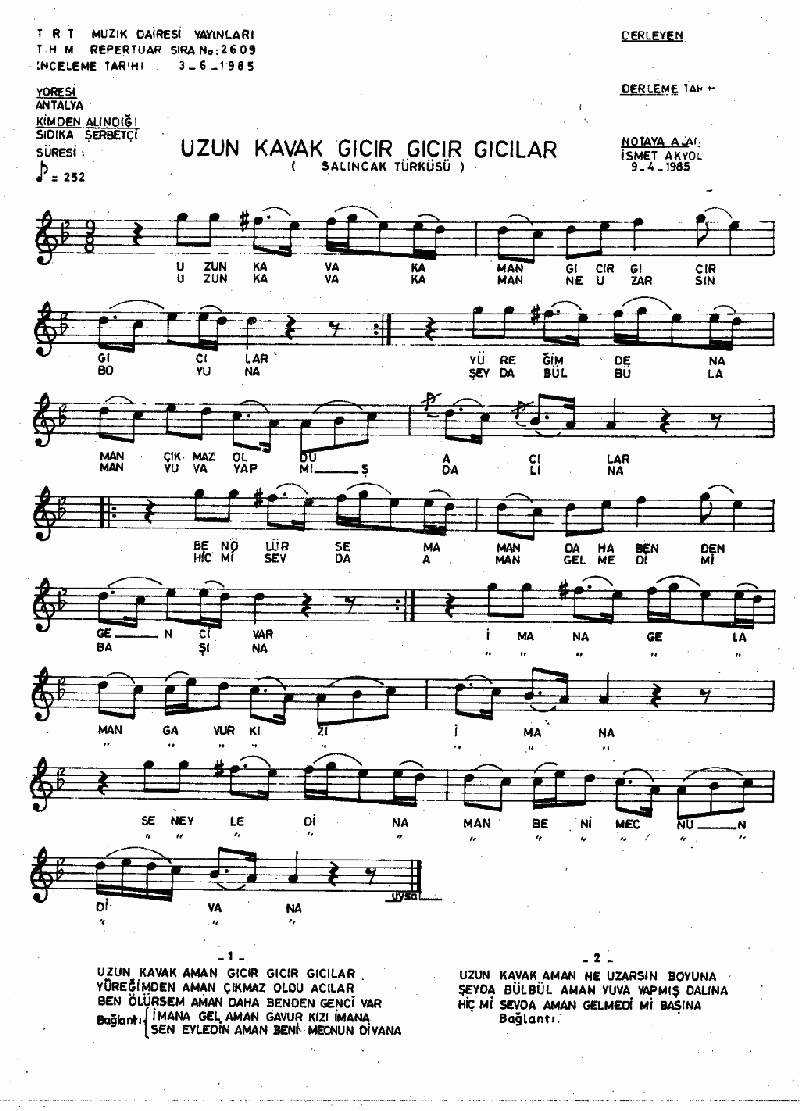 UZUN KAVAK GICIR GICIR GICILAR