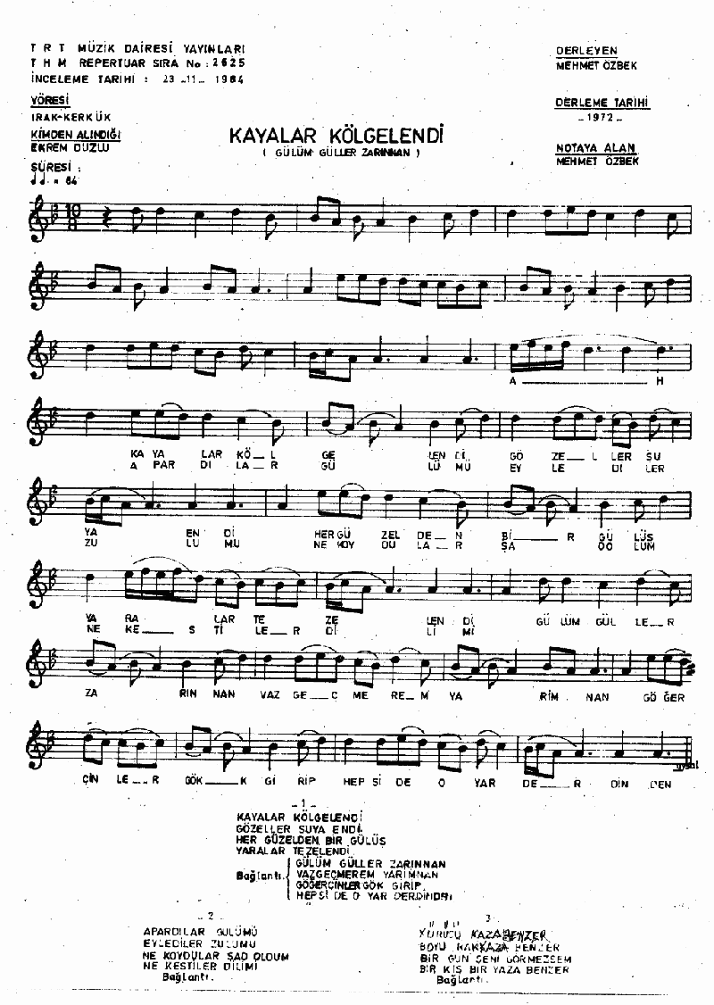 KAYALAR KÖLGELENDİ - I