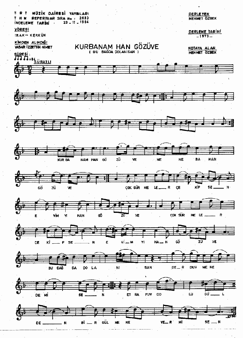 KURBANAM HAN GÖZÜVE