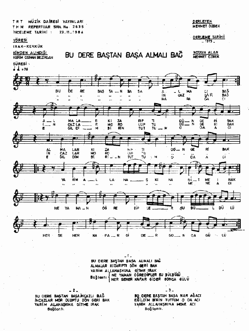 BU DERE BAŞTAN BAŞA ALMALI BAĞ