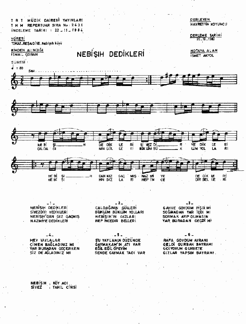 NEBİŞIH DEDİKLERİ