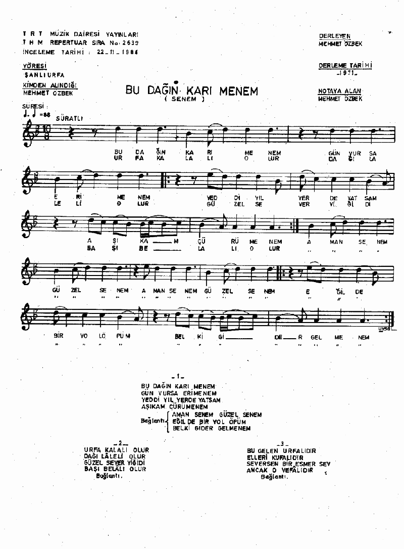 BU DAĞIN KARI MENEM