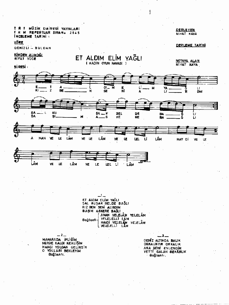 ET ALDIM ELİM YAĞLI