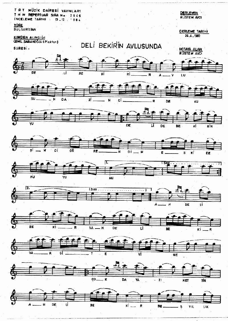 DELİ BEKİR'İN AVLUSUNDA