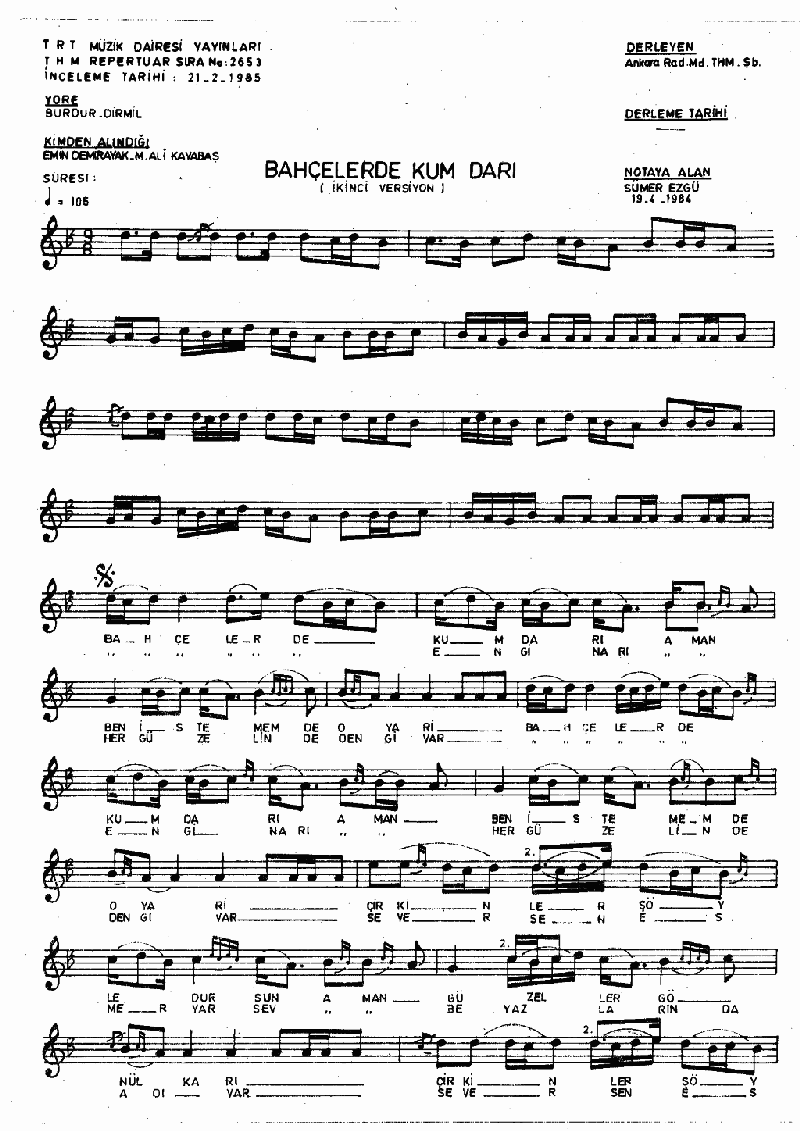 BAHÇELERDE KUM DARI