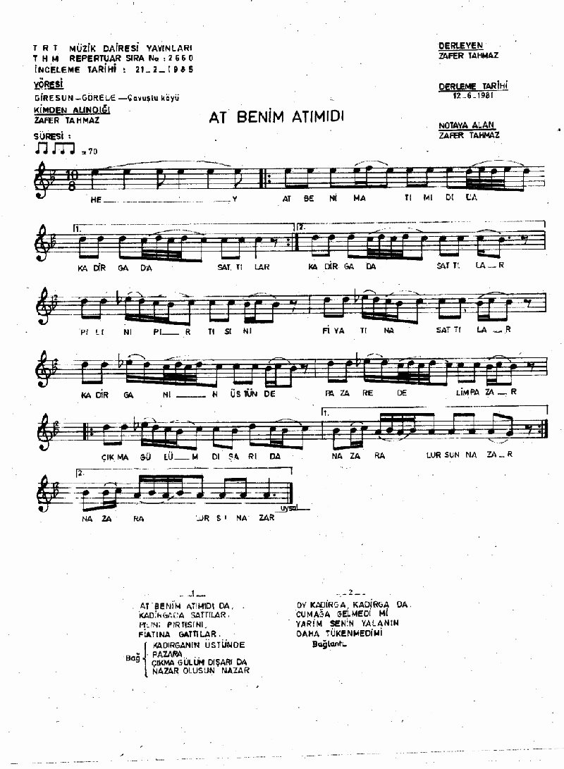 AT BENİM ATIM IDI