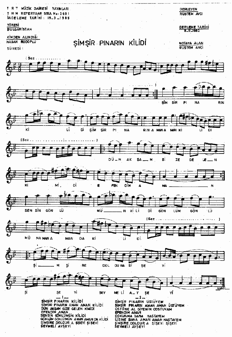 ŞİMŞİR PINARIN KİLİDİ