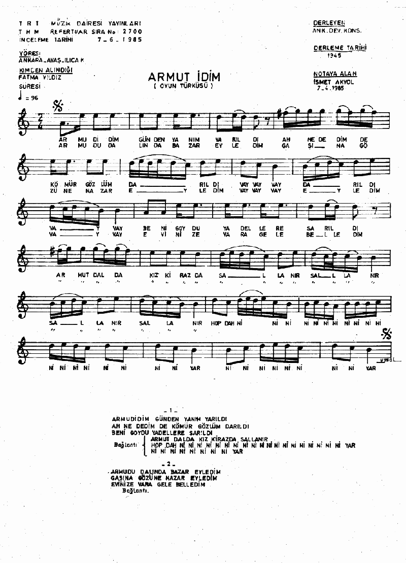 ARMUT İDİM GÜNDEN YANIM YARILDI