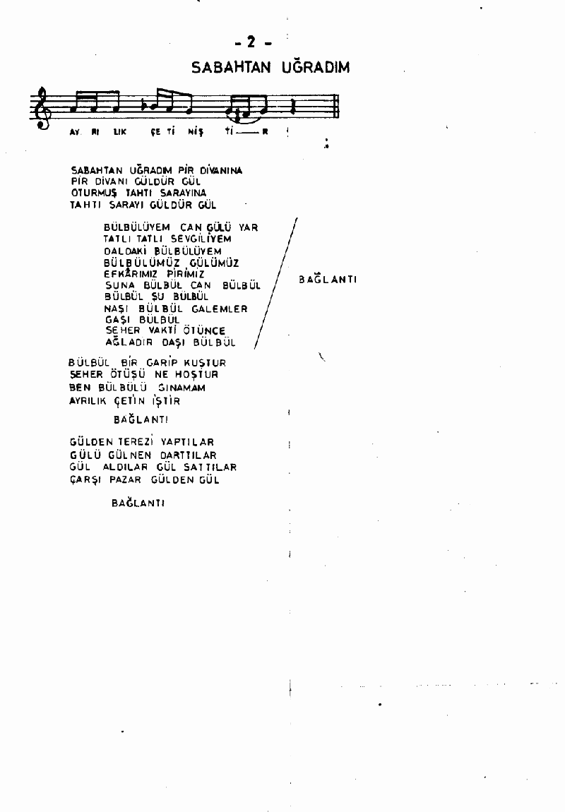 SABAHTAN UĞRADIM PİR DİVANINA
