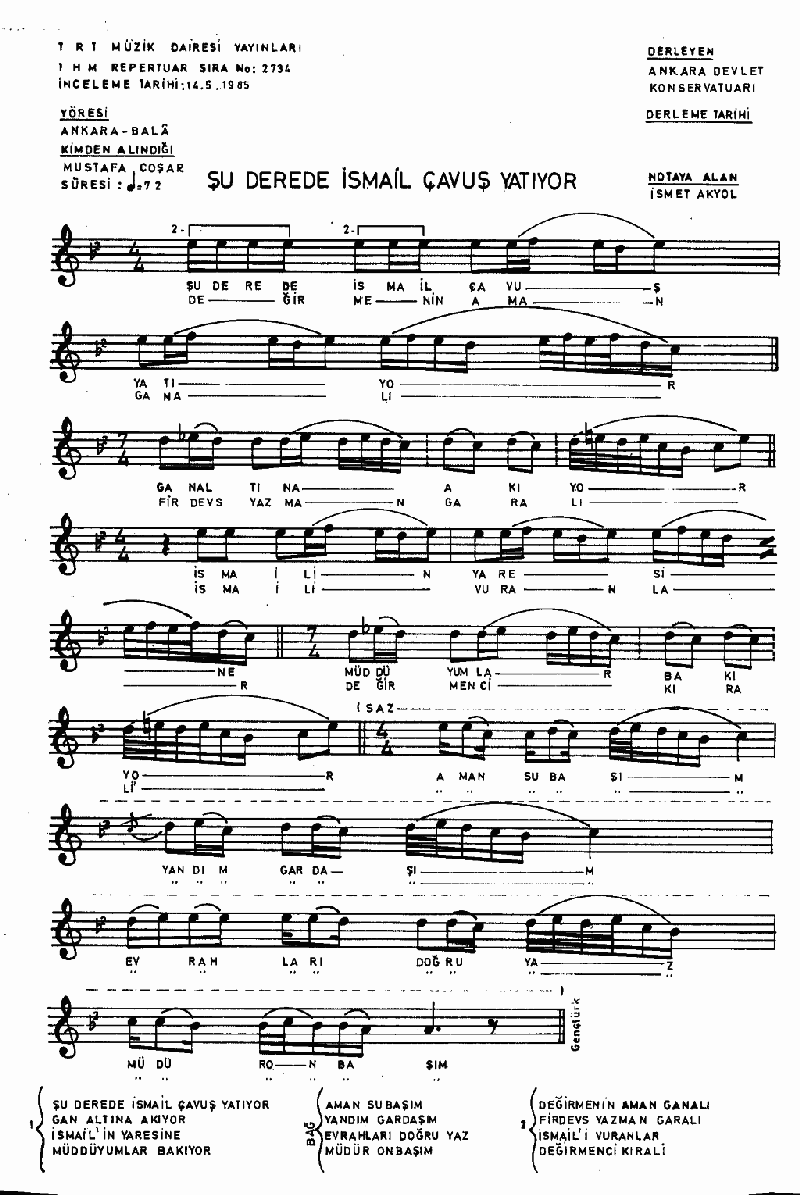 ŞU DEREDE İSMAİL ÇAVUŞ YATIYOR