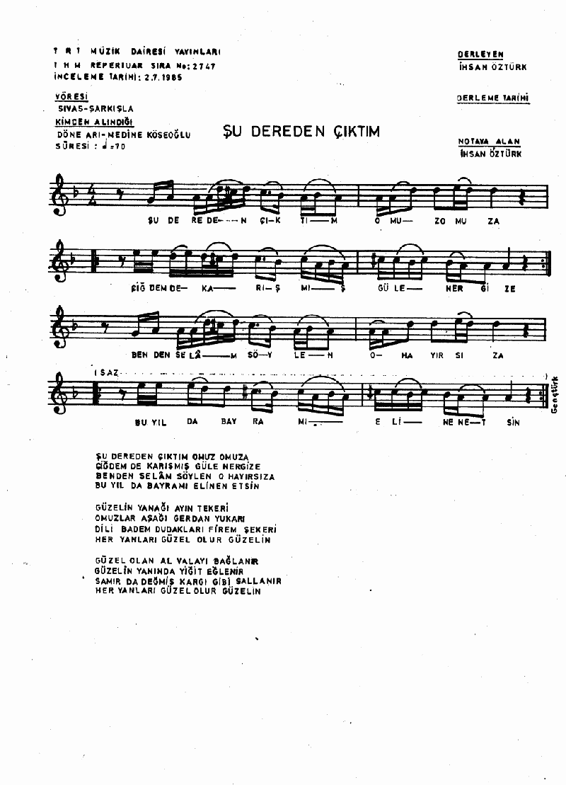 ŞU DEREDEN ÇIKTIM OMUZ OMUZA