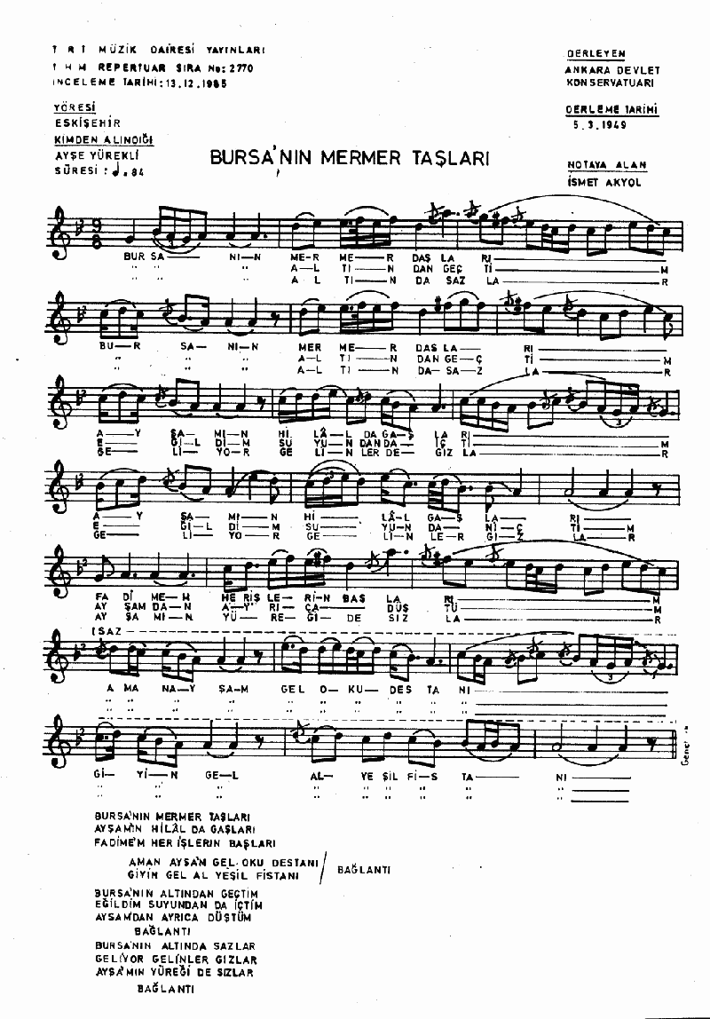 BURSA'NIN MERMER TAŞLARI