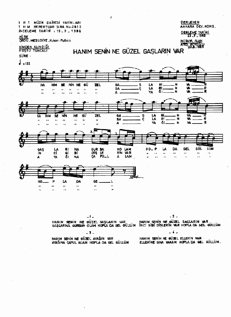 HANIM SENİN NE GÜZEL GAŞLARIN VAR