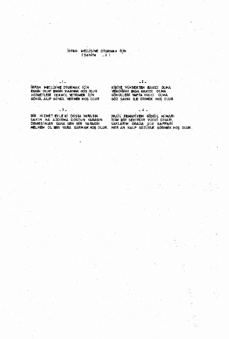 İRFAN MECLİSİNE OTURMAK İÇİN