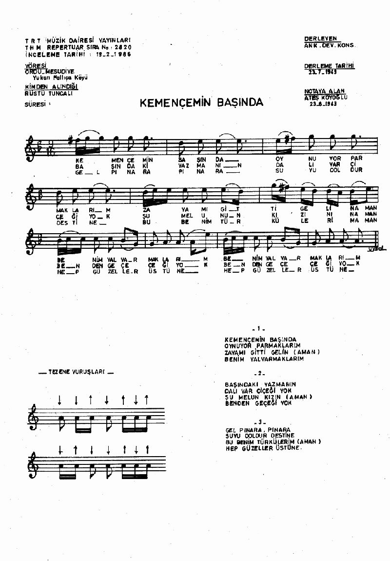 KEMENÇEMİN BAŞINDA