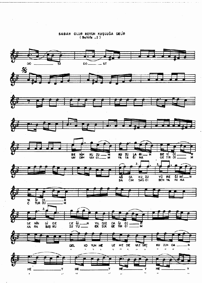 SABAH OLUR KOYUN KUŞLUĞA GELİR