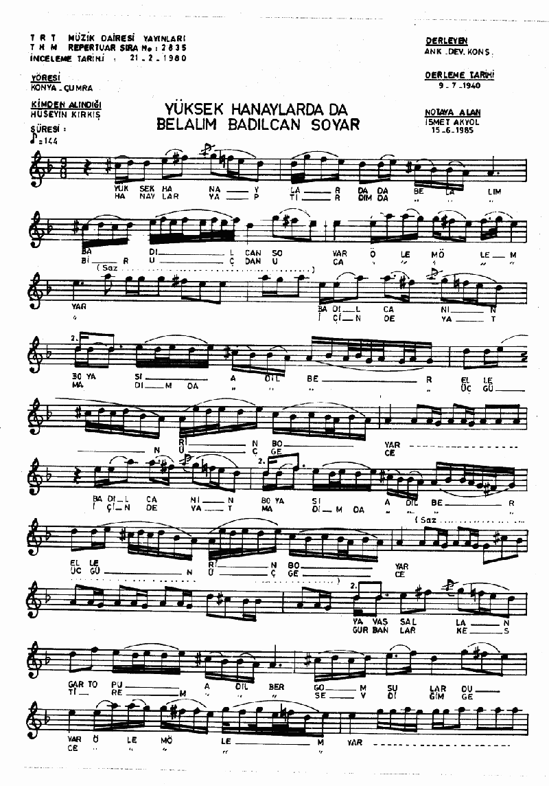 YÜKSEK HANAYLARDA BADILCAN SOYAR