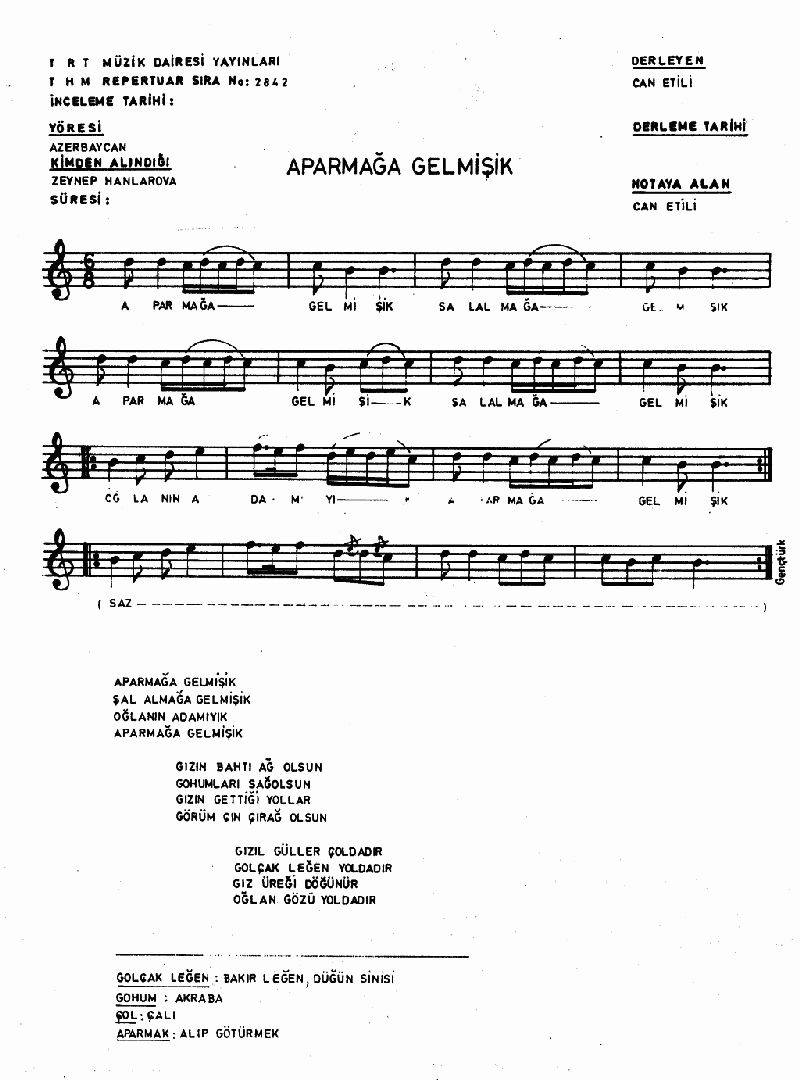 APARMAĞA GELMİŞİK