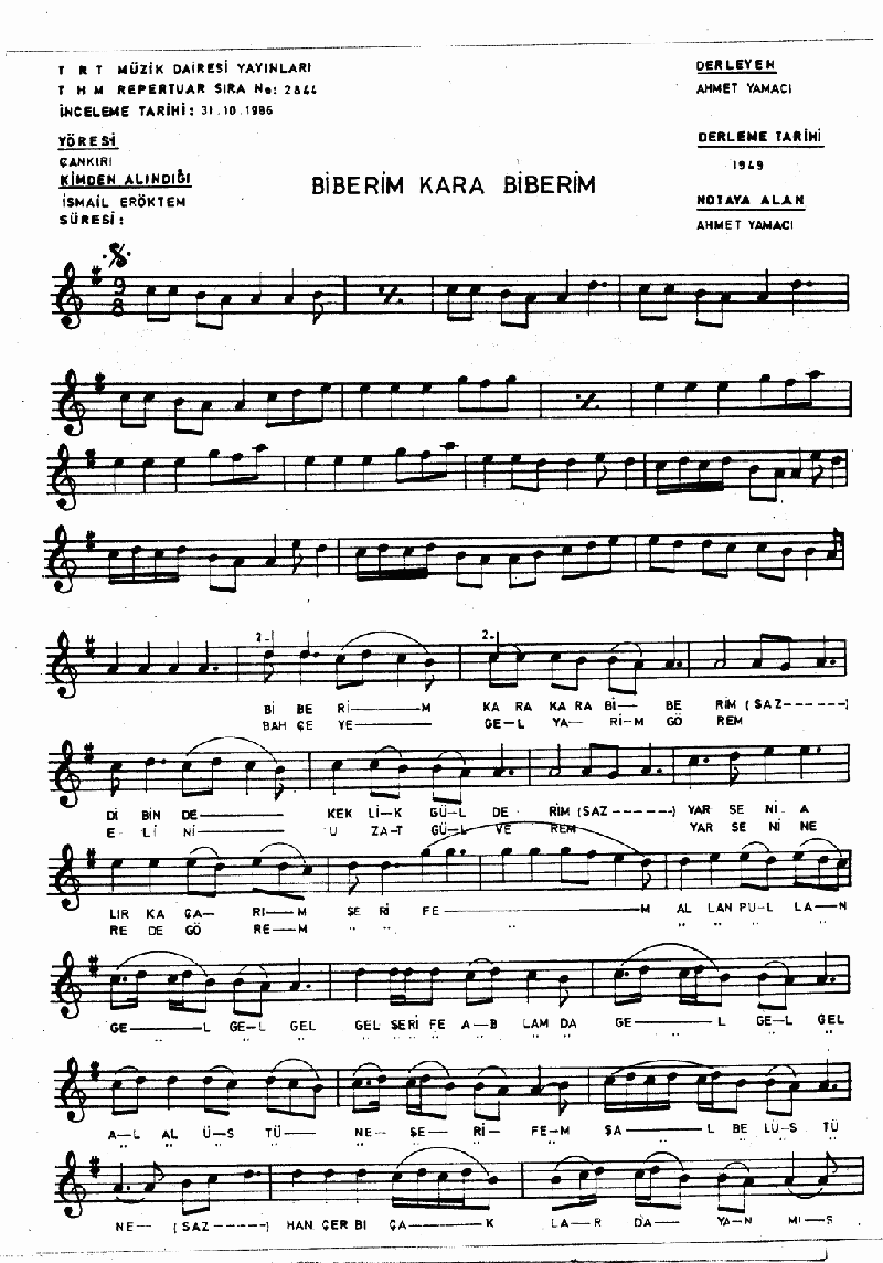 BİBERİM KARA BİBERİM