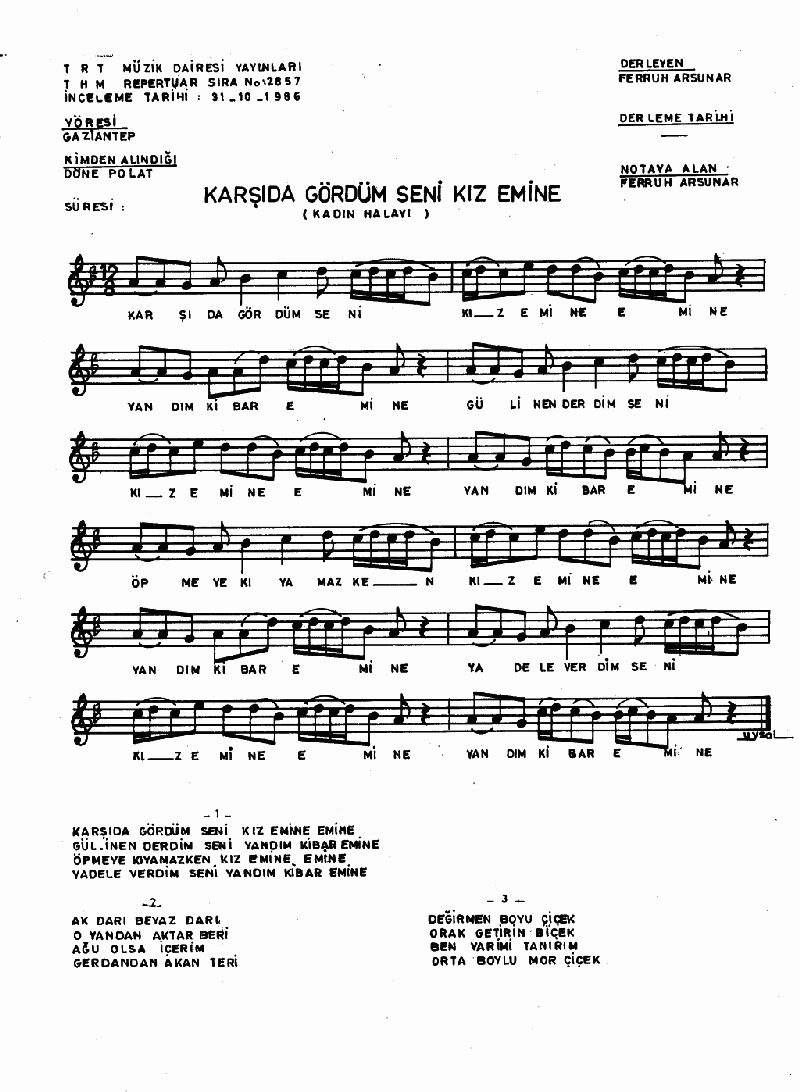 KARŞIDA GÖRDÜM SENİ