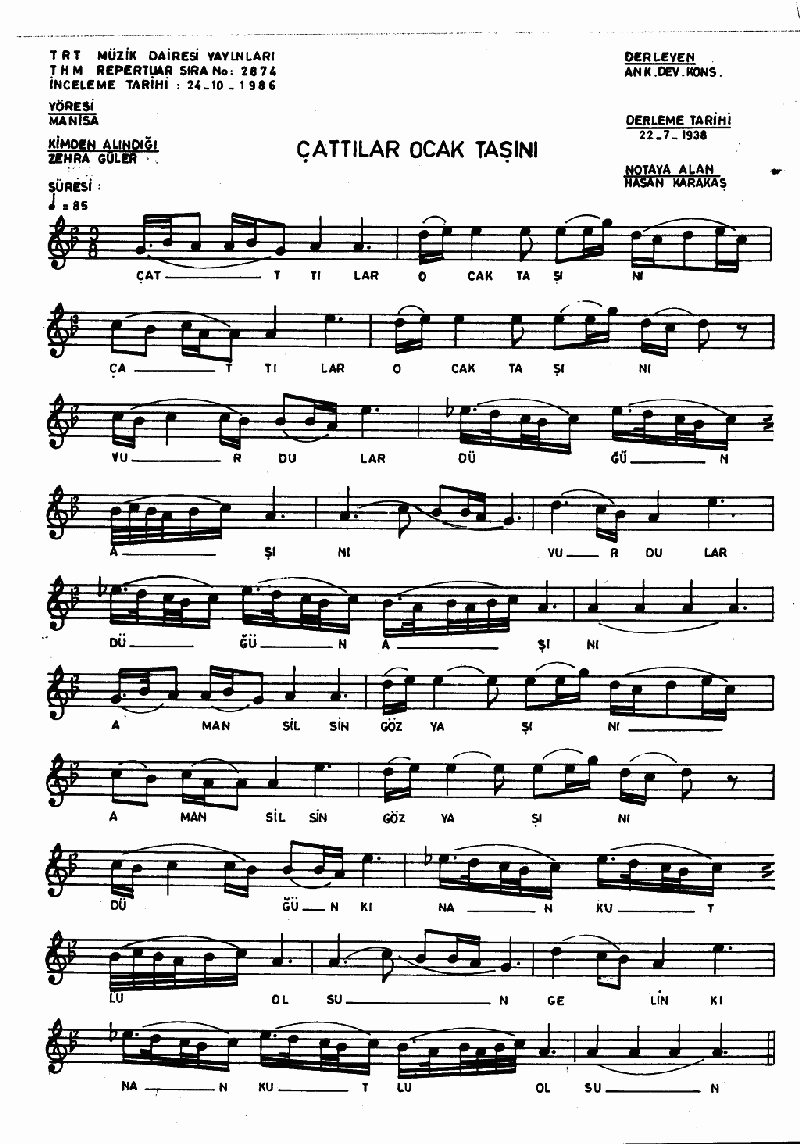 ÇATTILAR OCAK TAŞINI - I