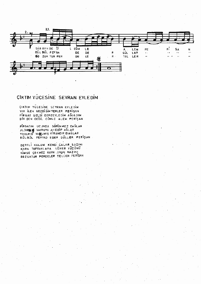 ÇIKTIM YÜCESİNE SEYRAN EYLEDİM