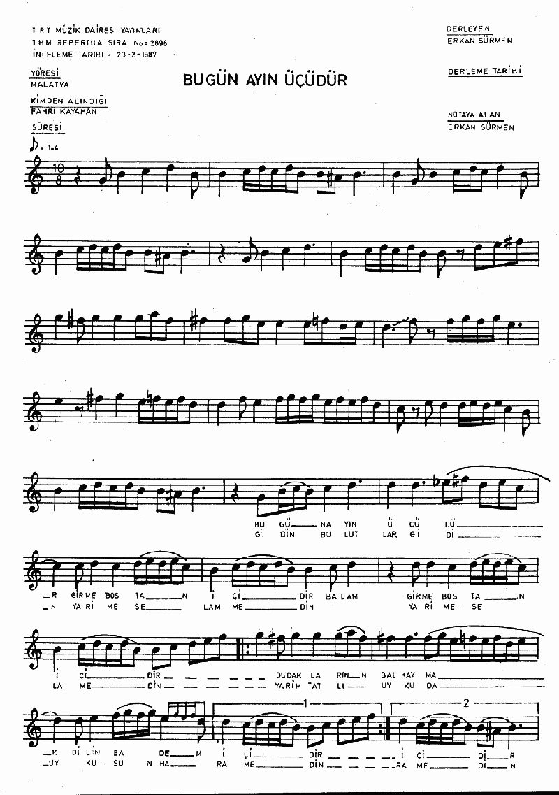 BUGÜN AYIN ÜÇÜDÜR - I