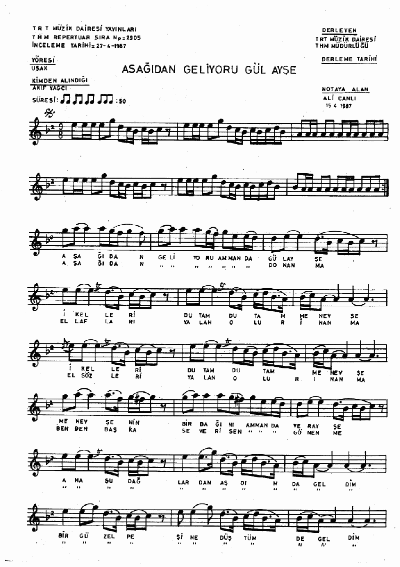 AŞAĞIDAN GELİYORU GÜL AYŞE