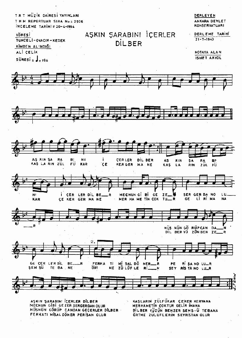 AŞKIN ŞARABINI İÇERLER DİLBER