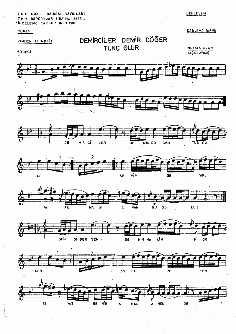 DEMİRCİLER DEMİR DÖĞER TUNÇ OLUR - II