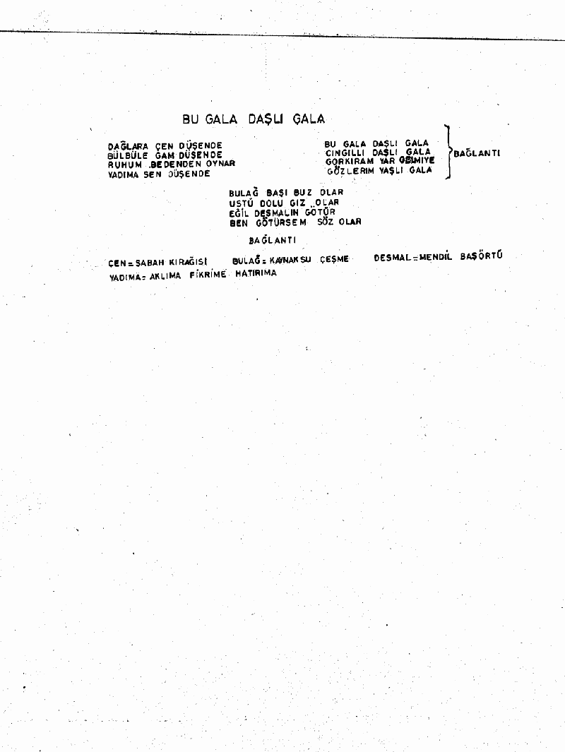 DAĞLARA ÇEN DÜŞENDE (Bu Gala Daşlı Gala))