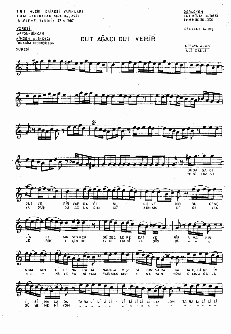 DUT AĞACI DUT VERİR - III