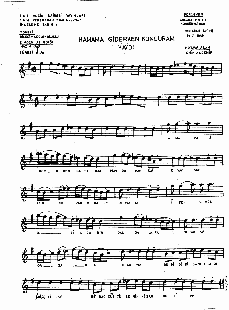 HAMAMA GİDERKEN KUNDURAM KAYDI