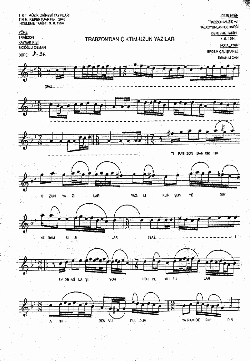 TRABZON'DAN ÇIKTIM UZUN YAZILAR