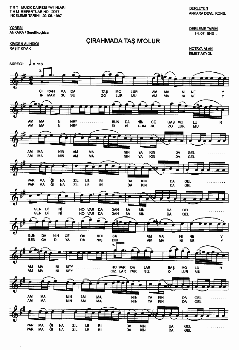 ÇIRAHMADA TAŞM'OLUR