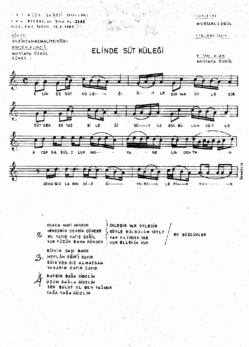 ELİNDE SÜT KÜLEĞİ - II