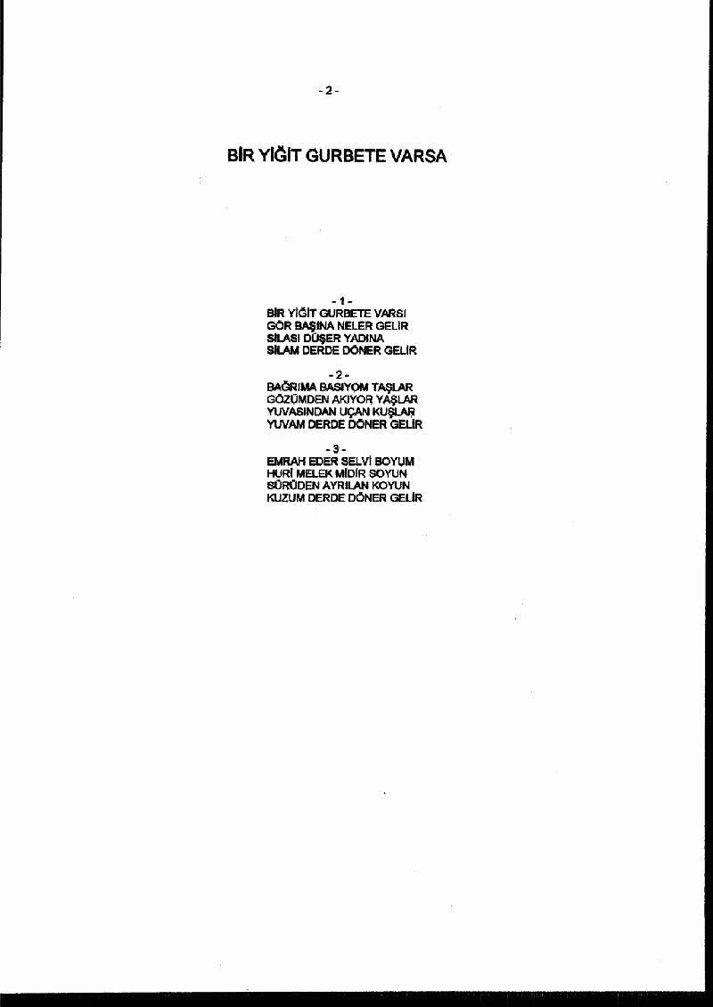 BİR YİĞİT GURBETE VARSA