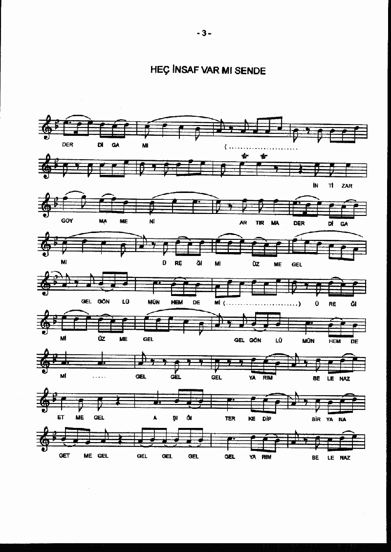 HEÇ İNSAF VAR MI SENDE